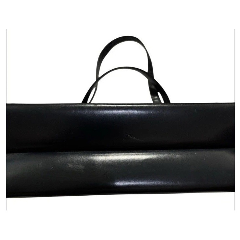 Vtg Bernard Originals Canada Leather Purse Navy Blue Push Clasp Open Suede Lined - Picture 3 of 6
